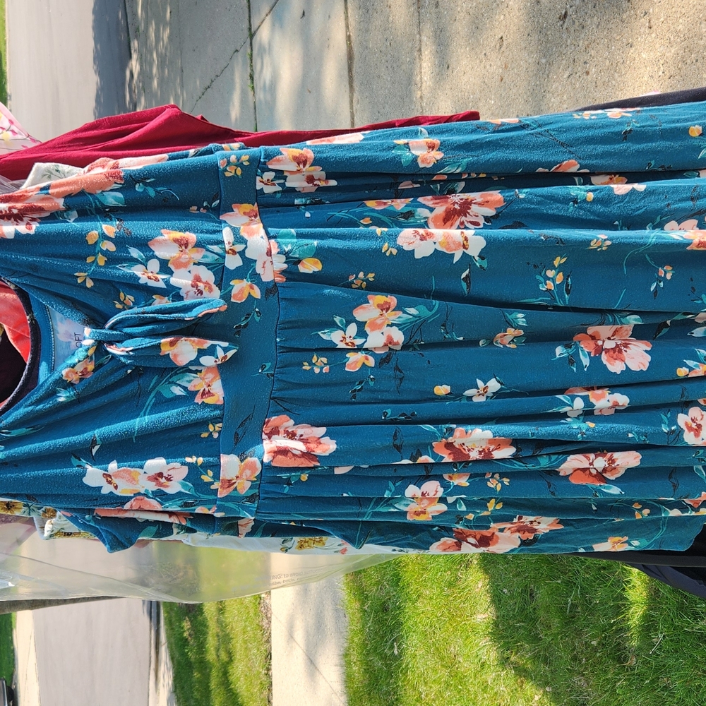 Torrid Teal Floral Maxi Dress